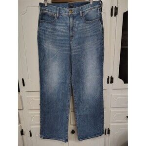 J Crew Jeans Womens 30 Blue Full Length Wide Leg High Rise Denim Pants Casual